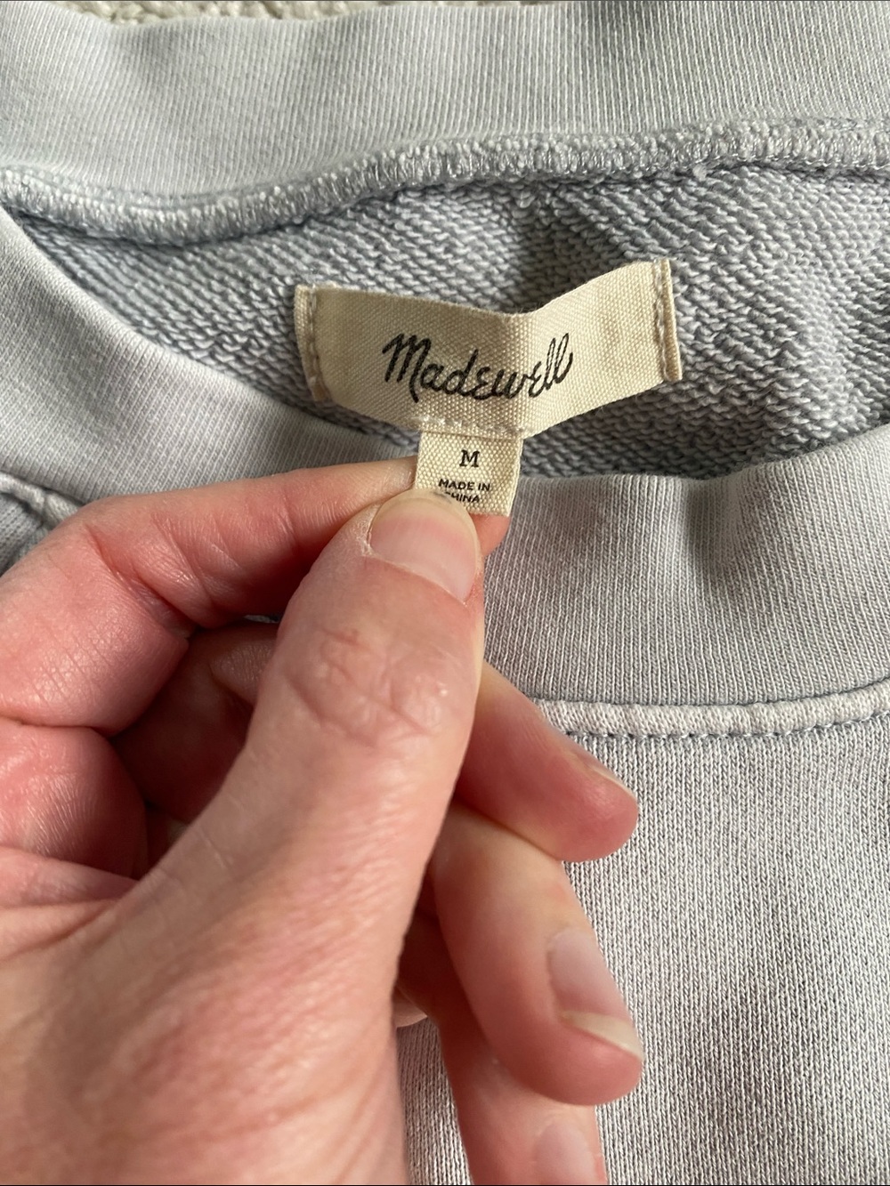 Madewell Light Blue Women’s Crewneck Sweatshirt, medium - Picture 2 of 4